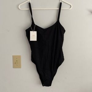 Andie Swim Black Ribbed One Piece Bathing Suit